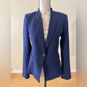 Theory Women’s Slim Fit Point Dark Blue Blazer Size 4